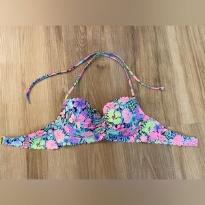 ❤️‍🔥❤️‍🔥Victoria's Secret Neon Colorful Floral Halter Bikini Adjustable Bra Hook